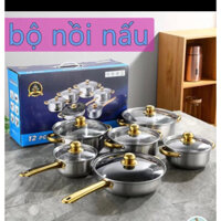 BỘ NỒI 6 MÓN 12 CHI TIẾT INOX 304