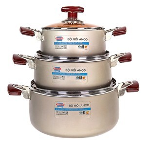 Nồi Sunhouse Anod NK SH9931 (SH-9931) - Bộ 3 nồi