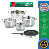 Bộ nồi bếp từ Fivestar Standard vung inox FS-B3010 (Kích thước 16cm - 20cm - 24cm)