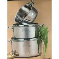 Bộ nồi bếp từ ,ga, đúc liền five star B3002 hàng nặng 4,9kg inox sáng bóng. hàng rất dầy và đẹp