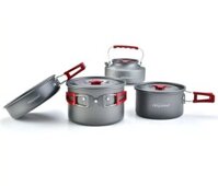 Bộ Nồi Cắm Trại Nấu ăn HISPEED Nhôm công nghệ Anodize Gọn nhẹ Cứng Cáp An Toàn Thực Phẩm
