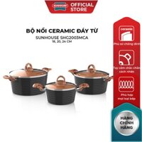 Bộ Nồi Ceramic SUNHOUSE Đáy Từ 18, 20, 24cm SHG2003MCA