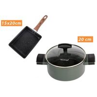 Bộ nồi chảo 2 món SH3 đáy từ Seoulcook Hàn Quốc, dùng cho mọi loại bếp