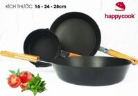 Bộ nồi chảo 3 chiếc đáy từ HappyCook lava HC-03LVC