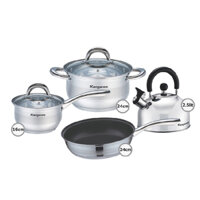 Bộ nồi chảo ấm đáy 5 lớp Inox Kangaroo KG998M