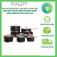 Bộ Nồi Chảo Amey 5 Món Mã L2202 Màu Vân Đá Sang Trọng Của Đức, Đế Nồi Đáy Từ Dày Dặn Và Sang Chảnh