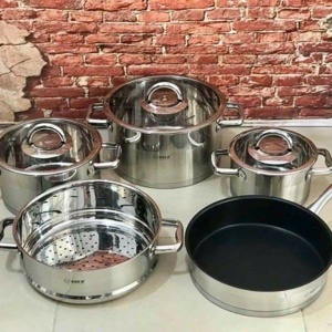 Bộ nồi chảo Arber 5 chiếc inox 304 AN05IVH.