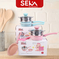 Bộ Nồi Chảo, Bộ Nấu Đồ Ăn Dặm Cho Bé 3 Món SEKA – Chất Liệu Dày Dặn, An Toàn Chất Lượng