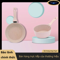 Bộ Nồi Chảo Chống Dính Cao Cấp 16cm Vân Đá Hoa，Chảo chống dính mini bằng đá Maifan có đáy phẳng，Omelette Soup Milk Pot