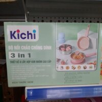 Bộ nồi chảo chống dính kichi, bộ nồi nấu ăn dặm cho bé