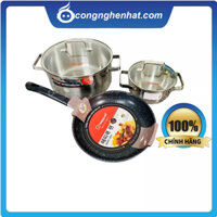 Bộ nồi chảo đáy từ Happy Cook Platinum HC05-CBPT