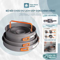 Bộ Nồi Chảo Gấp Gọn 4 Món BSW-SK066-B5 Bộ Nồi Dã Ngoại Nhôm 4 Lớp Cao Cấp Tay Cầm Chống Nóng An Toàn