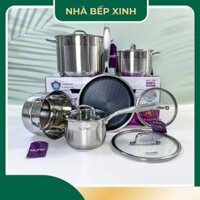 Bộ Nồi Chảo GUME Hàn Quốc, Bộ Nồi Inox Với đáy 5 Lớp Dày Dặn Phù Hợp Với Mọi Loại Bếp - Nhà Bếp Xinh