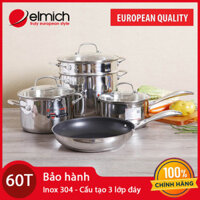 Bộ Nồi Chảo Inox 304 Elmich Premium EL3134 Nhập Khẩu chính hãng, bảo hành 5 năm