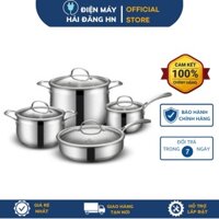 Bộ nồi chảo inox 304 Elmich Diva EL3246, Nồi quánh 16cm, nồi 20,24cm, Chảo 26cm Điện Máy Hải Đăng HN