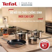 Bộ nồi chảo Inox cao cấp Cook Eat B922S784 (16, 20, 24, 28cm)