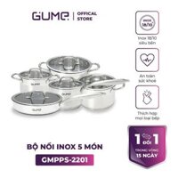Bộ Nồi Chảo Inox đáy 5 Lớp GMPPS-2201 GUME Hàn Quốc - Bảo hành 1 đổi 1 trong 14 ngày (5 sản phẩm)