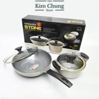 Bộ Nồi Chảo Lock&Lock Stone 2EA LCA6202S2 (Nồi 20cm + Chảo 30) - Hàng chính hãng