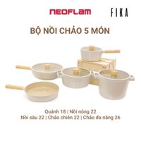 Bộ nồi chảo Neoflam Fika  Hàn Quốc 5 món - lựa chọn 1
