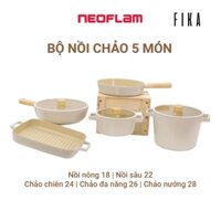 Bộ nồi chảo Neoflam Fika Hàn Quốc 5 món