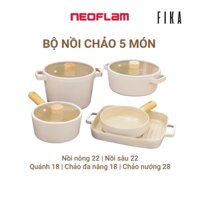 Bộ nồi chảo Neoflam Fika Hàn Quốc 5 món - lựa chọn 1. Made in Korea
