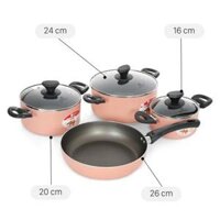 Bộ nồi chảo nhôm chống dính Elmich EL1162E