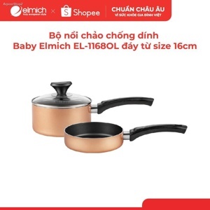 Bộ nồi chảo nhôm đáy từ chống dính Baby Elmich EL1168OL size 16cm