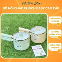 Bộ Nồi Chảo Phủ Sứ Ceramic Chống Dính Đáy Từ Baby Elmich (Quánh & Chảo Size 16cm)