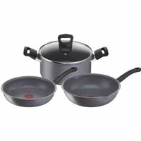Bộ nồi chảo Tefal Cook Healthy 4pcs (Chảo 24/Chảo sâu 28/ Nồi 20)