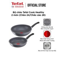 Bộ nồi chảo Tefal Cook Healthy 2pcs (Chảo 24/Chảo xào 28)