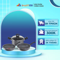 Bộ nồi chảo Tefal Cook Healthy G134S495 - Chảo 24cm, Chảo sâu 28cm, Nồi 20cm - Hàng chính hãng