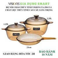 Bộ nồi chảo thủy tinh Visions VS-350/CL1 - Sản xuất tại Pháp - Bảo hành 10 năm