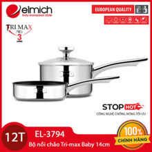 Bộ nồi chống dính Elmich Trimax Baby EL-3794 đường kính 14cm gồm 1 quánh 1 chảo và 1 vung