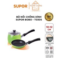 Bộ Nồi Chống Dính Supor Bobo - T0305, bộ nồi chảo nấu bột mini không dùng cho bếp từ