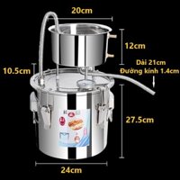 BỘ NỒI CHƯNG CẤT TINH DẦU inox 304 12L-22L nồi nấu rượu