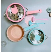Bộ Nồi Đá Kèm Xửng Hấp Fashion Hình Mèo Cho Bé