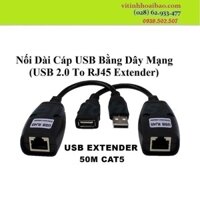 Bộ Nối Dài Cáp Usb 2.0 to Lan 50m (qua cáp mạng cat5)