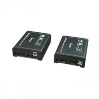 Bộ nối dài HDMI 20km->cable quang KVM+2USB  DT-7059W DTECH