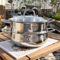 Bộ nồi đi kèm xửng hấp 2 tầng tiện lợi Chockmen 24cm - CKM227