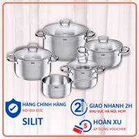 Bộ nồi Đức Silit Toskana 4 nồi 1 quánh inox sử dụng cho bếp từ, bếp gas, bếp hồng ngoại