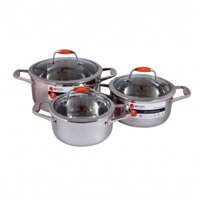 Bộ nồi Elmich inox 304 Matador 3 chiếc cỡ 18cm, 20cm, 24cm EL0123