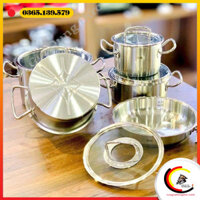 Bộ nồi Fissler Profi set 5 món kèm chảo vung kính made in Germany