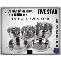 BỘ NỒI FIVESTAR 5 CHIẾC NẮP KÍNH CAO CẤP