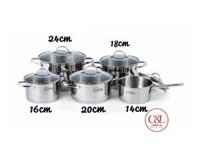 Bộ nồi Fivestar 5 nồi vung kính