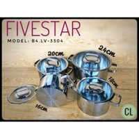 Bộ nồi fivestar B4-LV-3304- inox 304 đun từ  Chính hãng