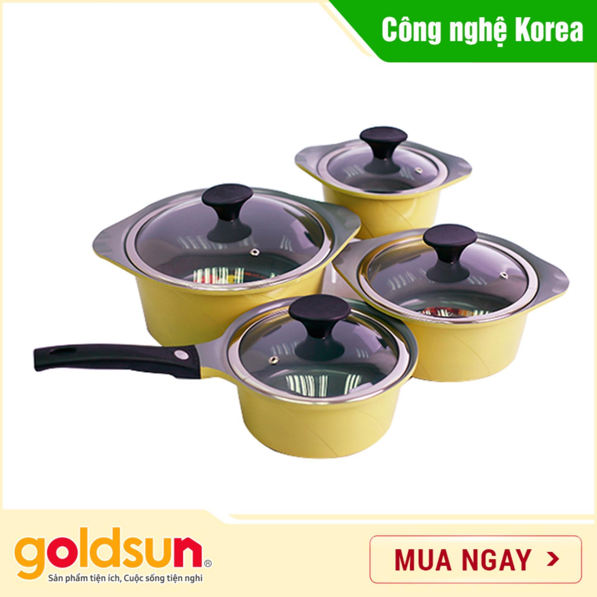 Bộ nồi gốm Goldsun công nghệ Hàn Quốc Korea Star AD06-2