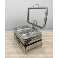 Bộ nồi hâm buffet chữ nhật kèm chân đế chất liệu SUS304 cao cấp- sử dụng điện làm nóng có remote điều khiển nhiệt độ