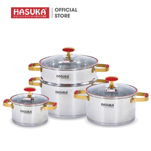 Bộ nồi Hasuka HSK-BN386 - Đáy 5 lớp