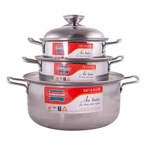 Bộ nồi inox 1 đáy Happy time HPT224