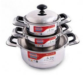 Bộ nồi inox Sunhouse SH222 (SH-222) - 1 đáy quai đệm